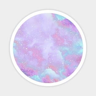 fairy dust glitter clouds magic sky in pastel colors pink purple and blue Magnet